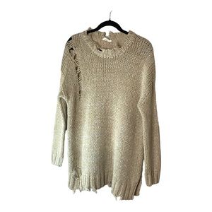 Oversized Destroyed Cable Knit Sweater‎ by Kye Mi Size Small